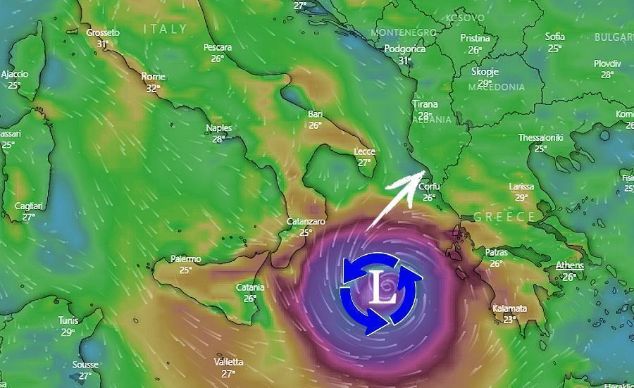 Ciclone Mediterraneo Nello Ionio Con Venti A Km H Sfiorer La