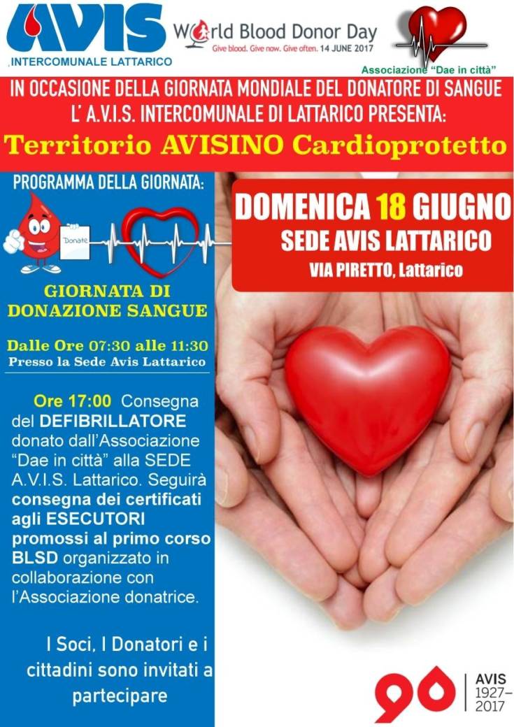 locandina donazione defibrillatore