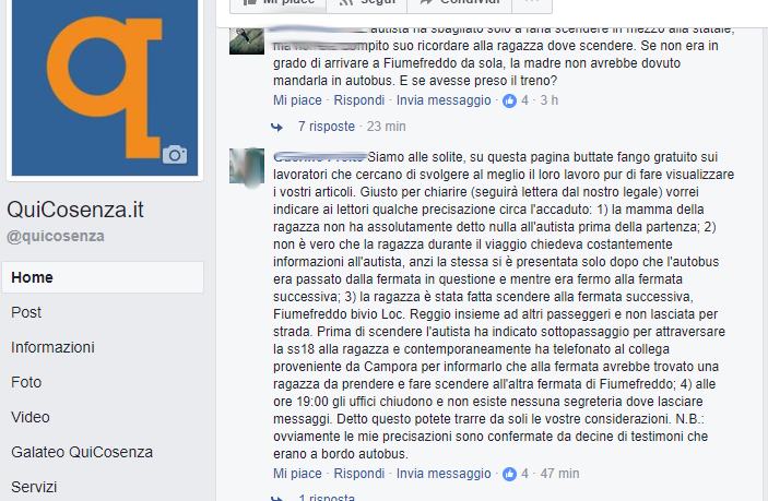 Sale sul pullman ma l'autista dimentica la fermata e la lascia sulla Statale 18. Presentato un esposto 60 Immagine fb