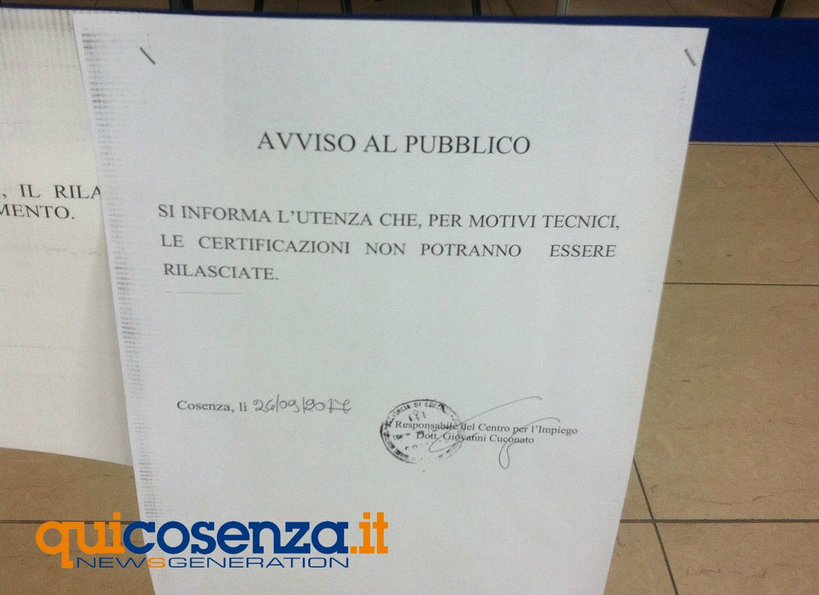 centro impiego chiuso