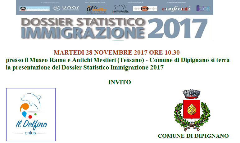 A Dipignano la presentazione del Dossier Statistico Immigrazione 2017 54 INVITO DIPIGNANO