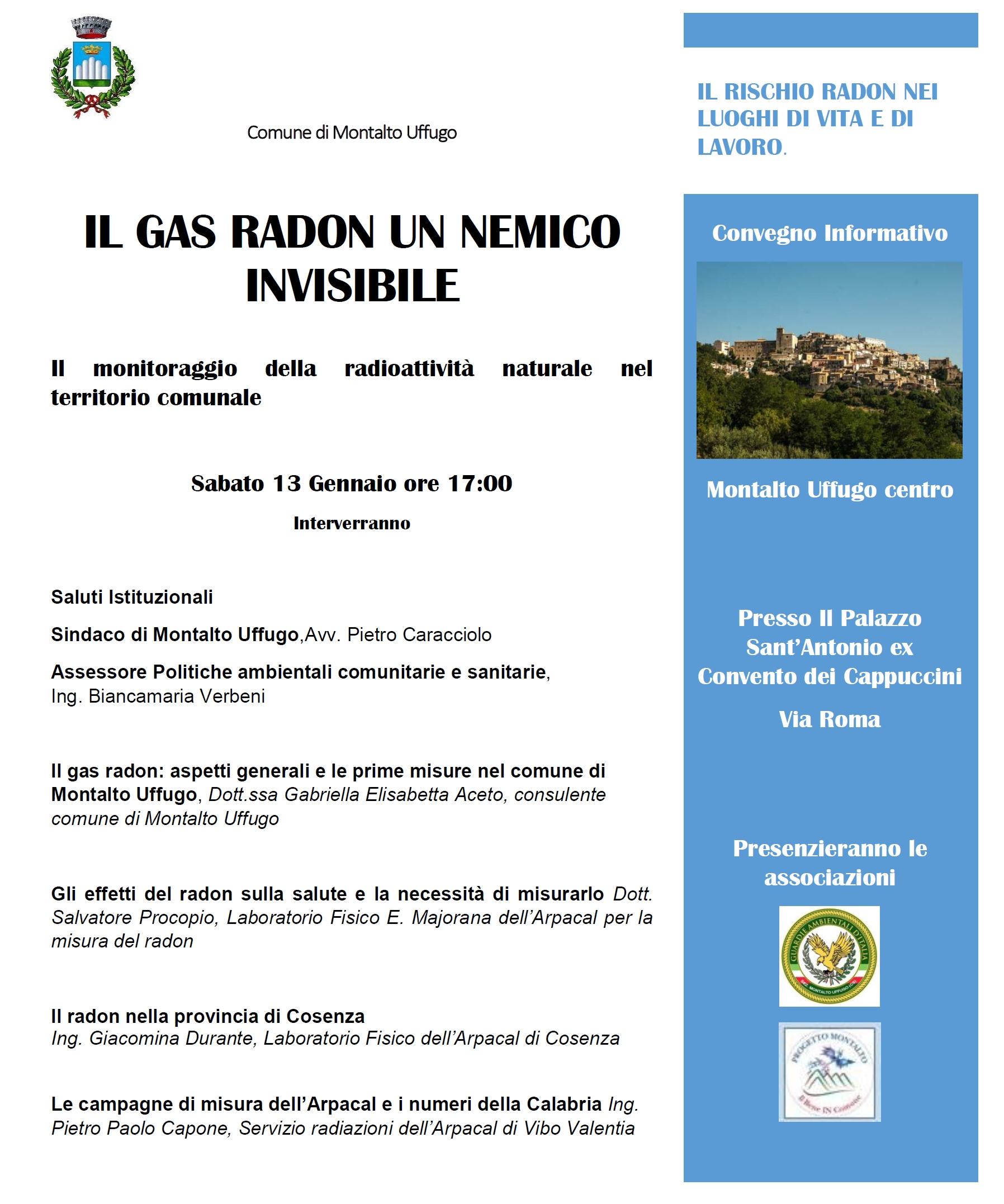 Radon: convegno informativo a Montalto Uffugo con i tecnici Arpacal 54 mont