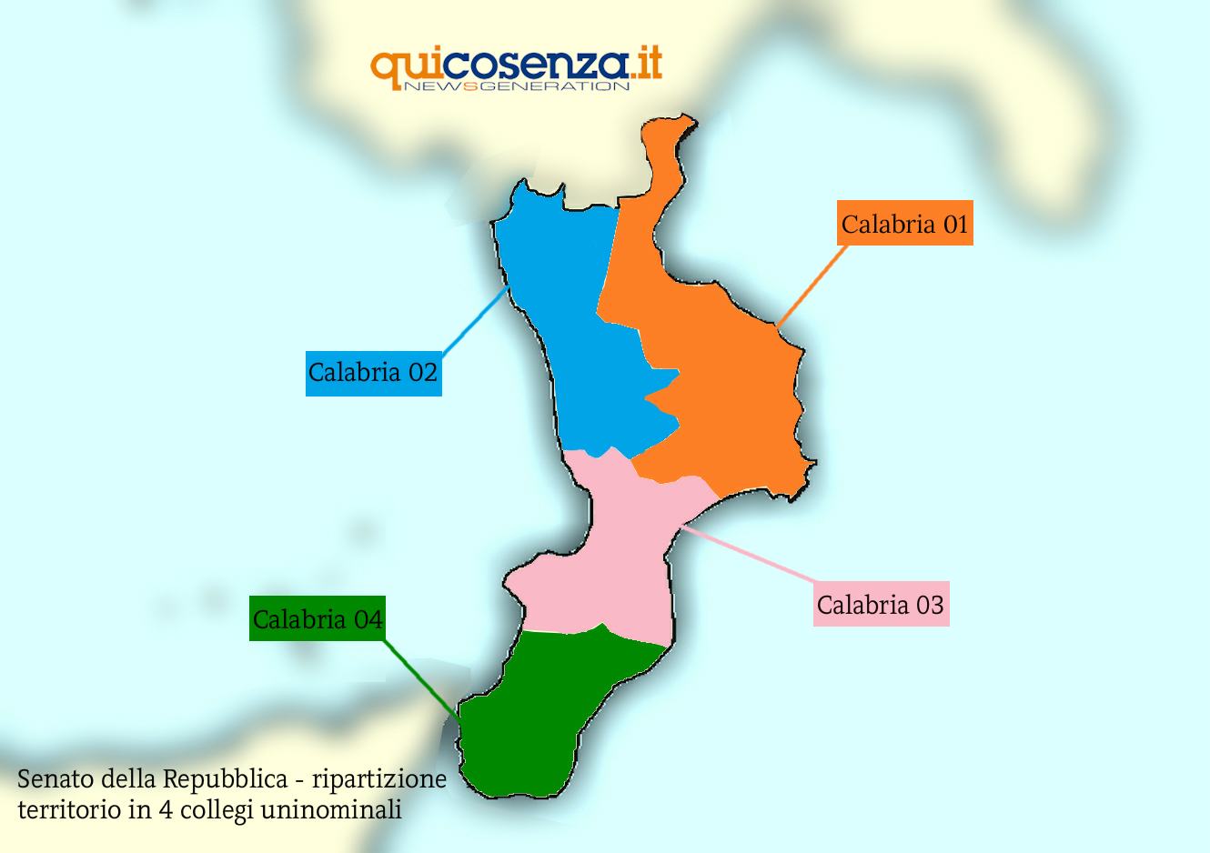 VIDEO - Elezioni politiche 2018: La guida completa al voto 60 Mappa Calabria_Senato Collegi_ok