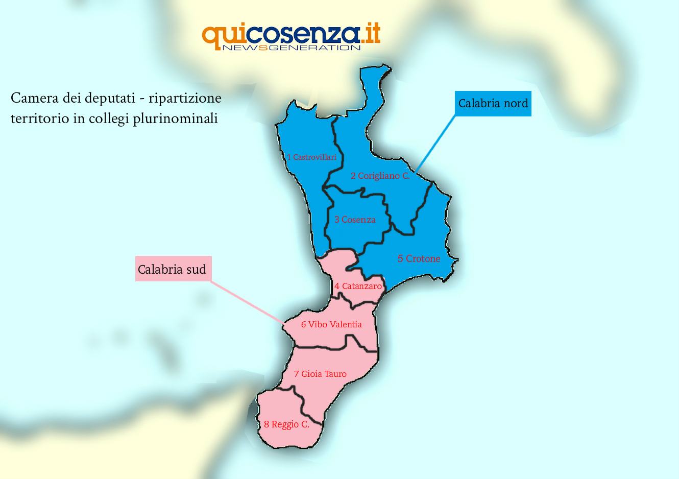 VIDEO - Elezioni politiche 2018: La guida completa al voto 59 Mappa Calabria_colleggi plurinominali