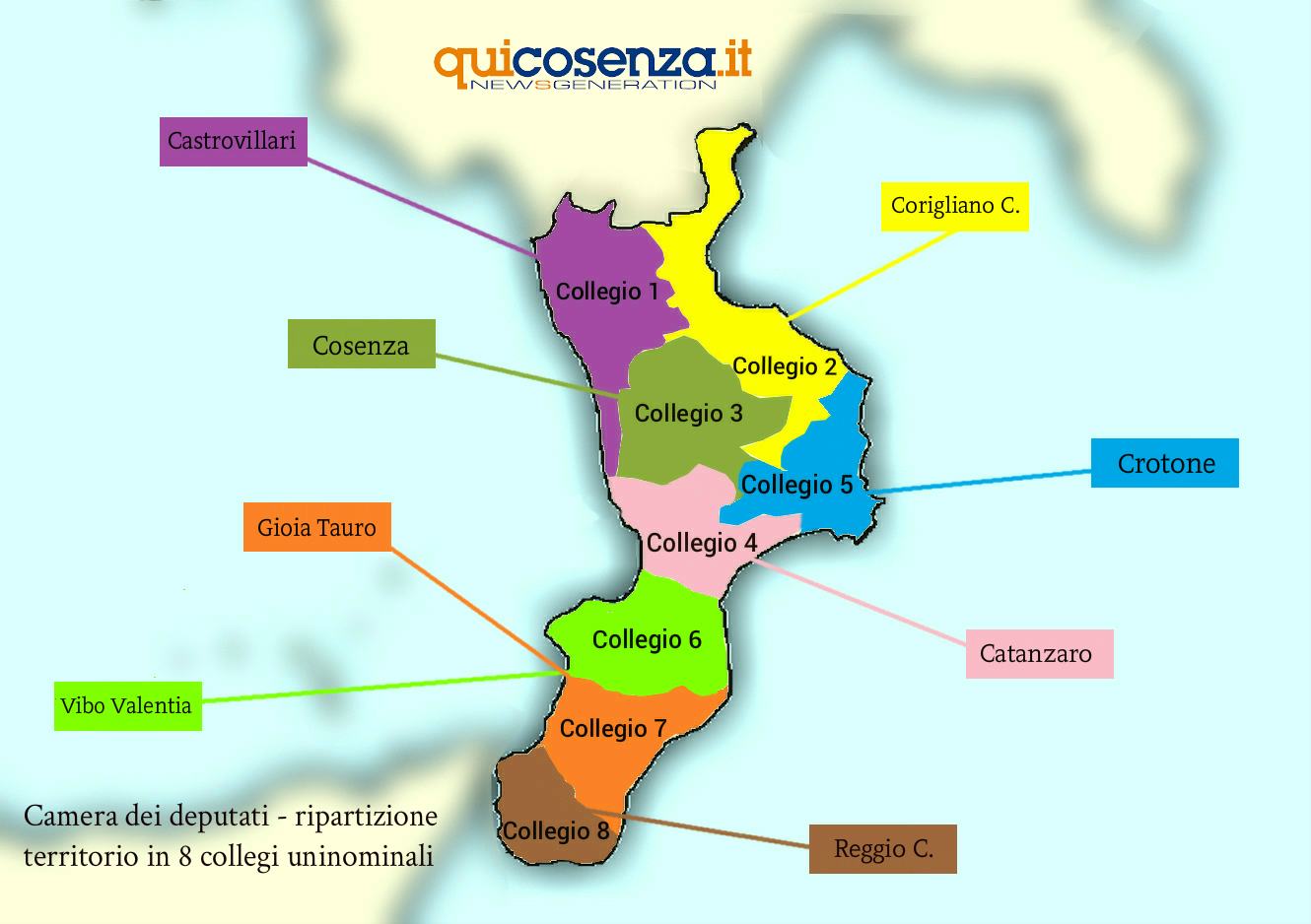 VIDEO - Elezioni politiche 2018: La guida completa al voto 58 Mappa Calabria_ripartizione colleggi uninominali