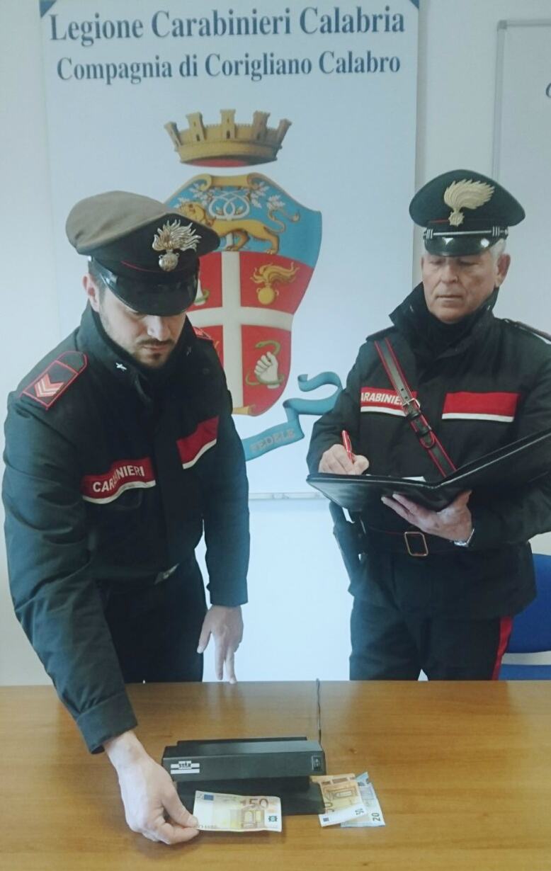corigliano carabinieri soldi falsi