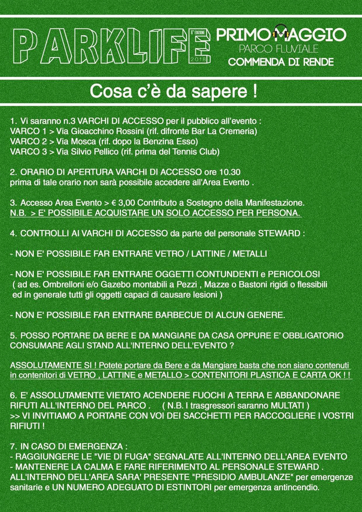 Parklife - Sicurezza