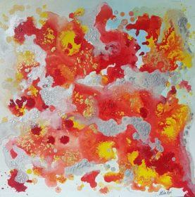 Sabato 7 luglio, mostra di pittura "La bellezza, forme e colori tra emozioni e vita" 55 esplosione acrilico su tela