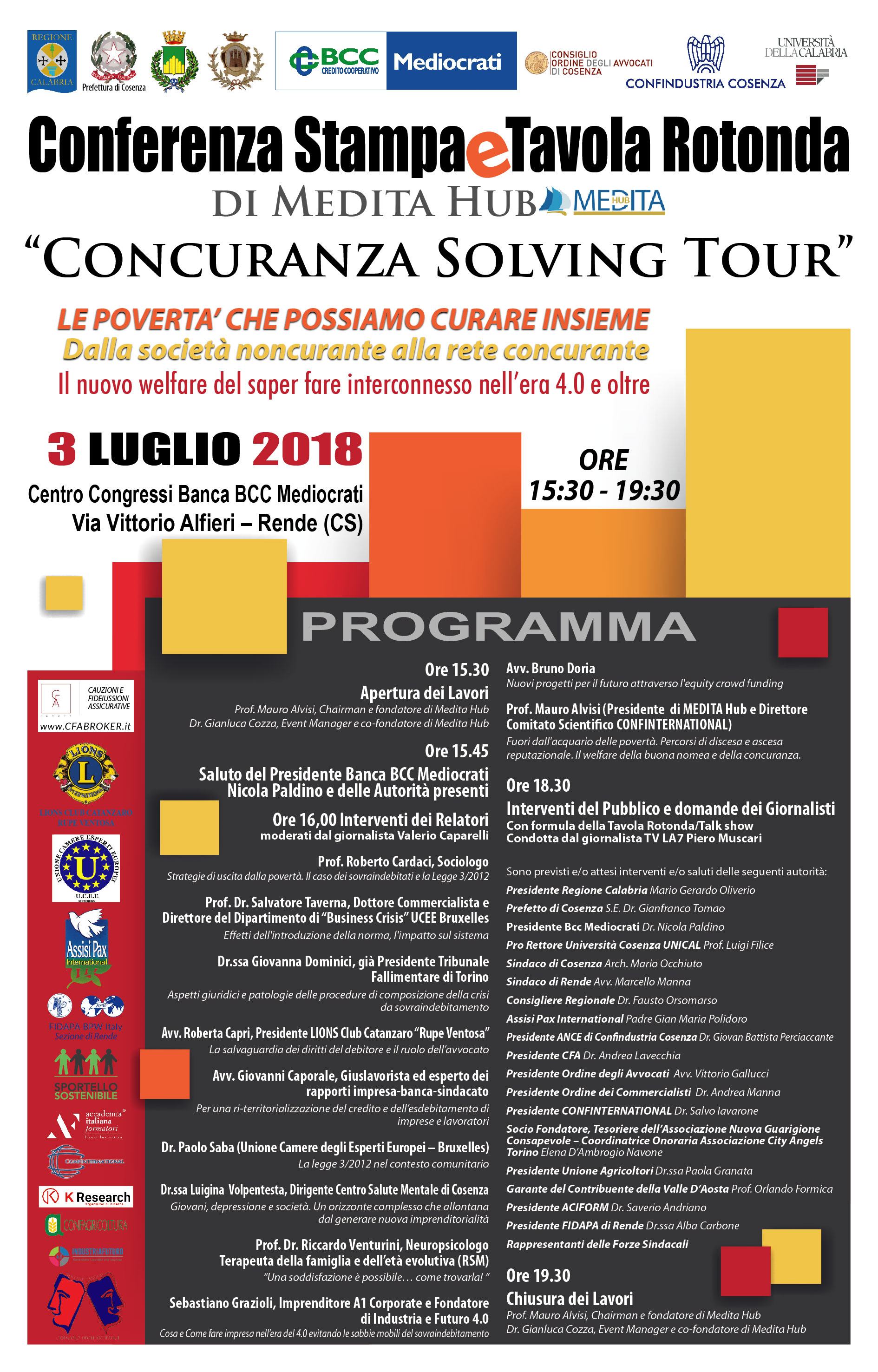 La povertà che possiamo curare insieme, prima tappa del ConCuranza Solving Tour 54 locandina CONCURANZA 03 07 2018