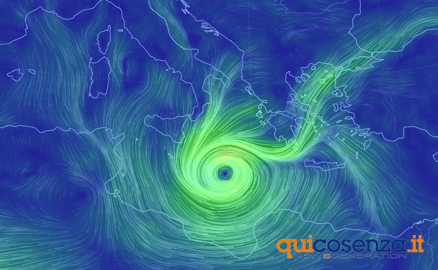 Violento ciclone mediterraneo sullo Ionio con venti a 160 Km/h. Ma la Calabria sarà solo lambita 57 Medicane1