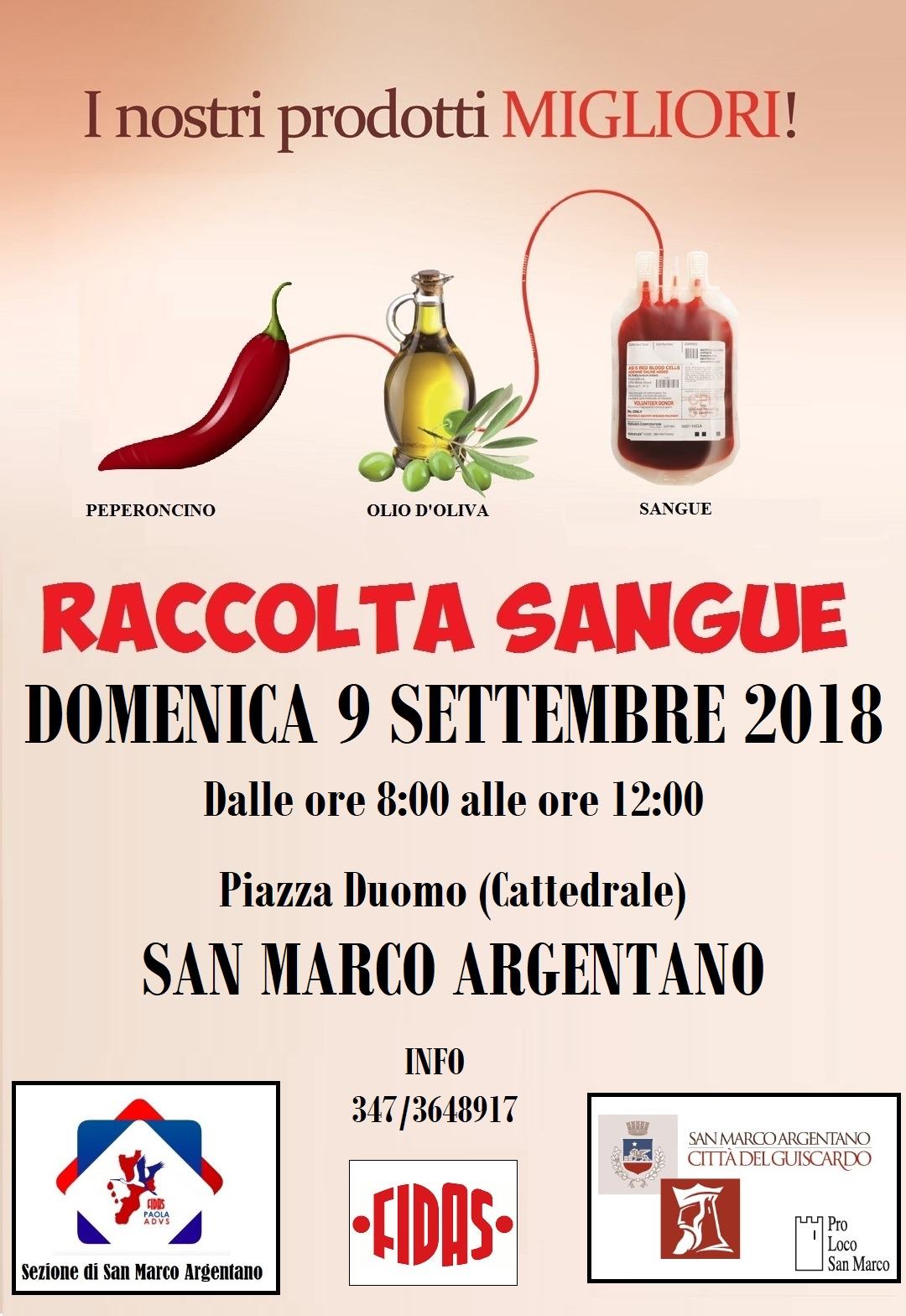 Raccolta sangue a San Marco Argentano: "abbiamo bisogno di tutti, per poter salvare tutti" 54 locandina donazione sangue 9 SETTEMBRE 2018