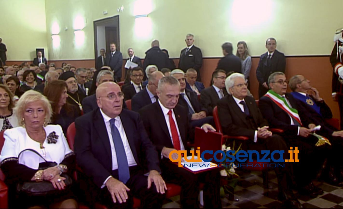 Il presidente della Repubblica Mattarella a San Demetrio Corone (FOTO) 68 Galeone Oliverio Mattarella sindaco san demetrio