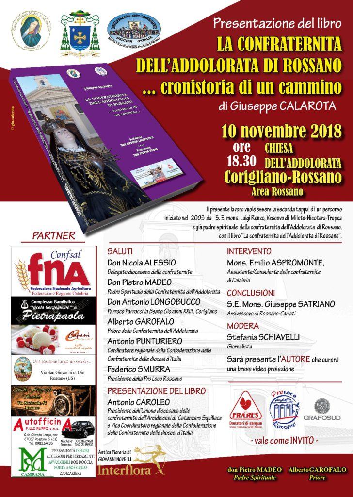 'La confraternita dell’Addolorata di Rossano, cronostoria di un cammino', oggi la presentazione 54 Locandina Calarota