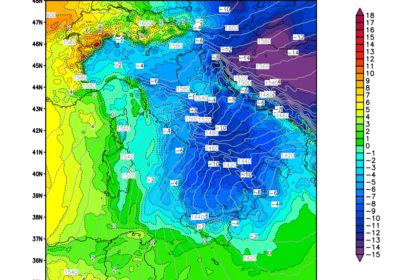Meteo Cosenza, arriva il gelo russo. Freddo intenso, vento e nevicate a quote basse 53 temperature Italia ok