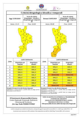 arpacal allerta meteo