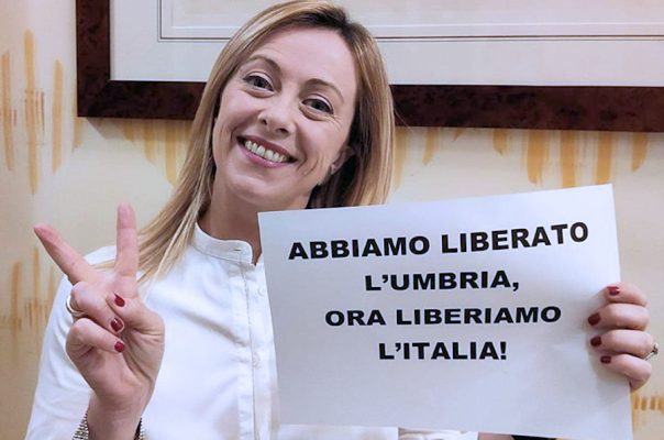 La rossa Umbria conquistata da Salvini e Meloni. L'alleanza PD-M5S è una disfatta 57 Giorgia Meloni