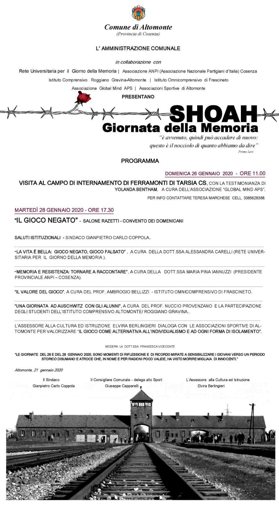 Studenti protagonisti nella giornata della memoria ad Altomonte 54 GIORNATAMEMORIA ALTOMONTE1
