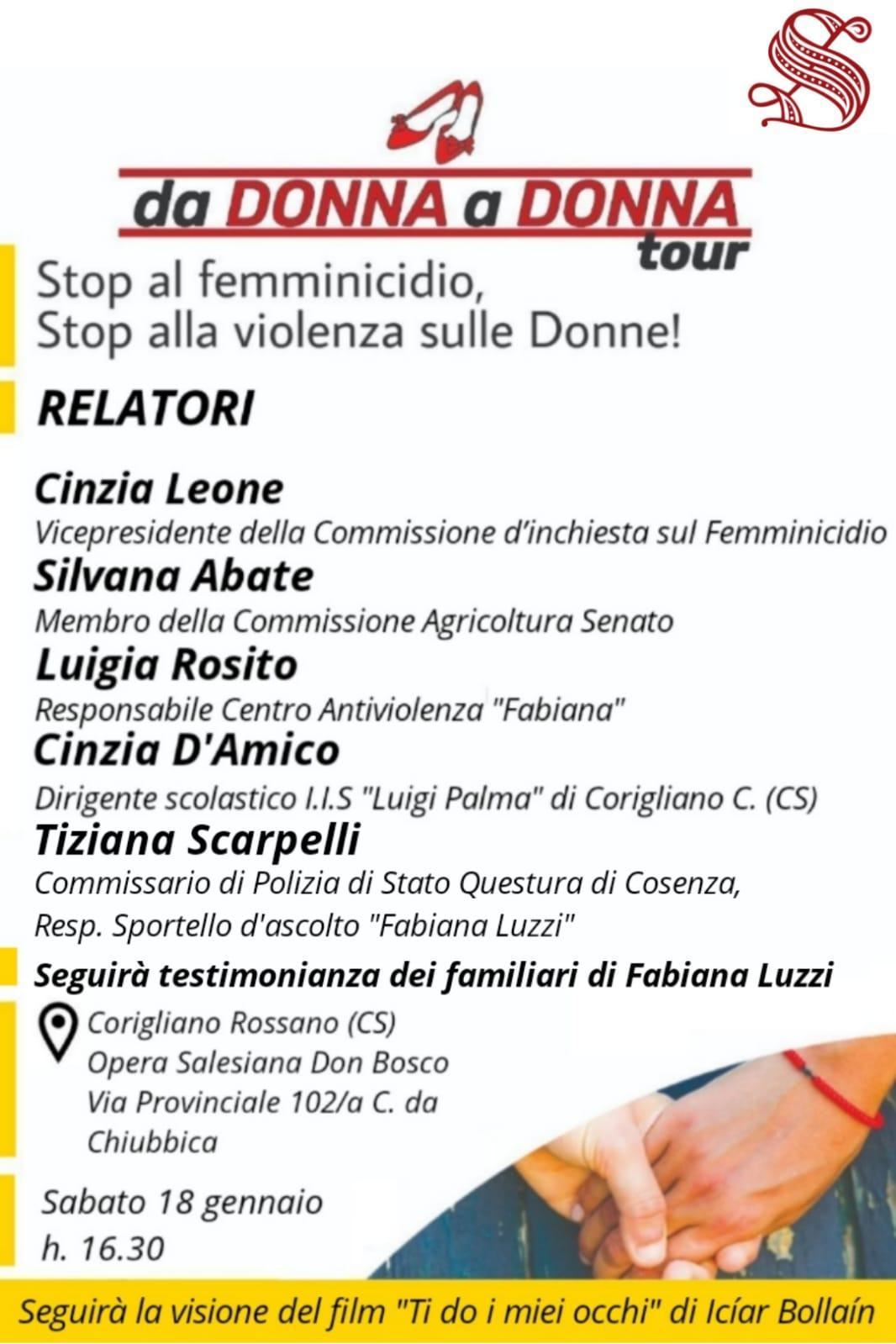 Locandina da donna a donna Corigliano Rossano