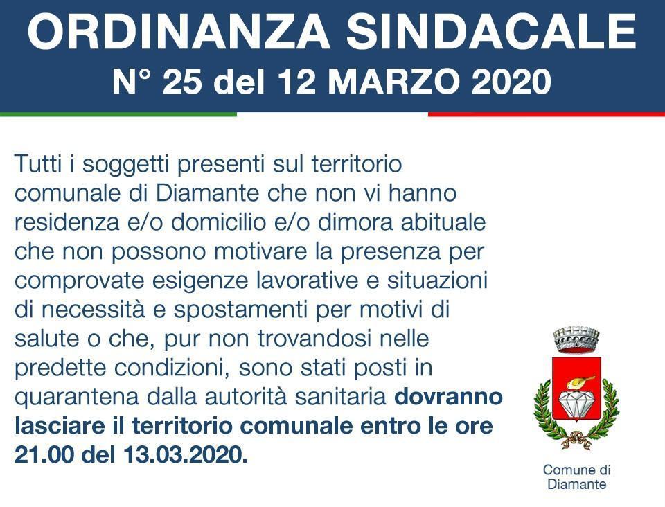 Coronavirus, sindaco di Diamante dispone: "i non residenti via dalla città entro stasera" 54 PHOTO 2020 03 13 16 06 56