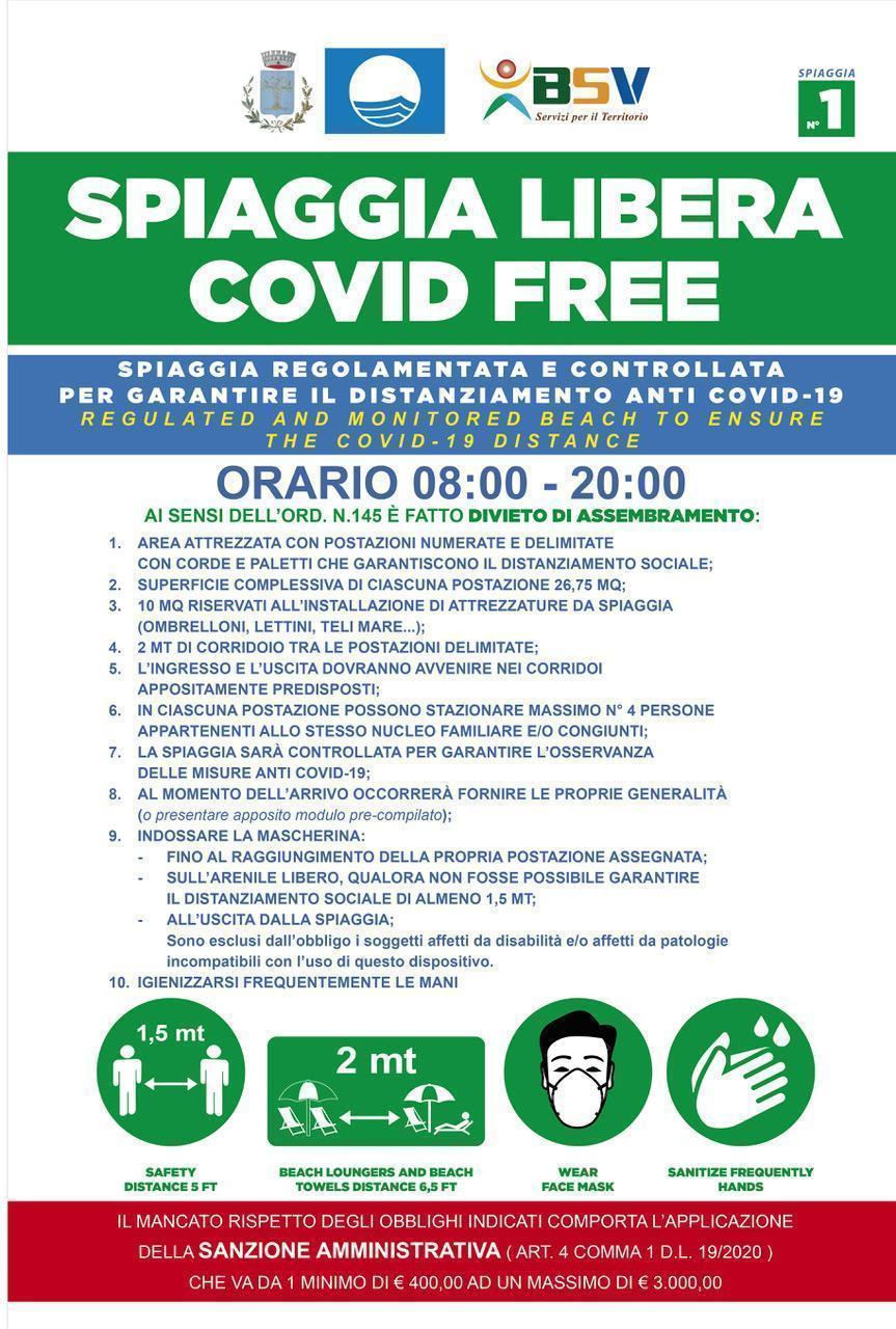 spiaggia libera covid free