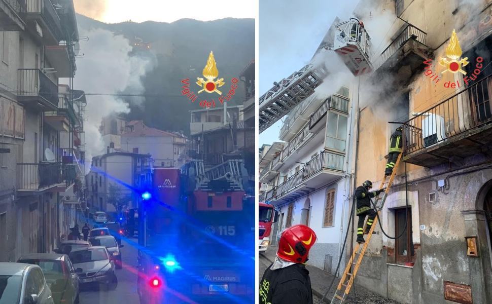 Incendio all'alba in un'abitazione a Pedace, stabile inagibile 51 incendio pedace 02