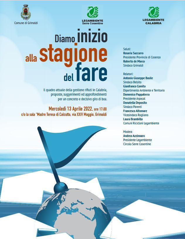 Gestione rifiuti, a Grimaldi dibattito per dare "inizio alla stagione del fare" 52 locandina