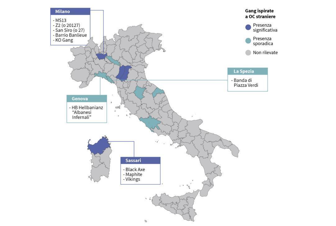 La mappa delle Baby Gang in Italia. A Cosenza "STM (Siamo Tutti Mafiosi)" 53 baby gang 2