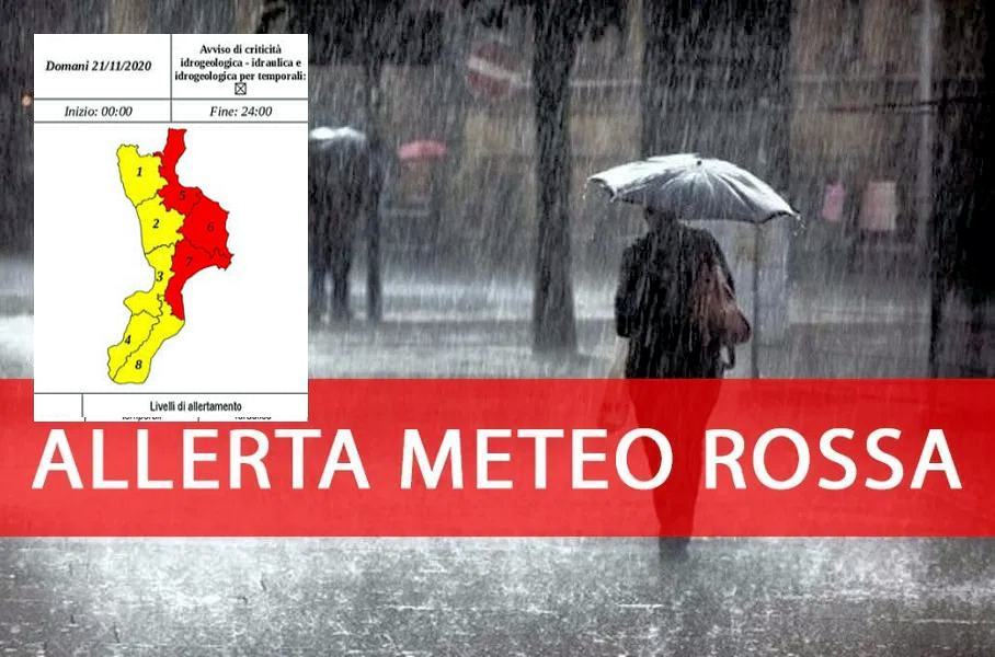 Forti rovesci, venti di burrasca e mareggiate. Allerta meteo rossa sullo Ionio 51 Allerta meteo Rossa 2