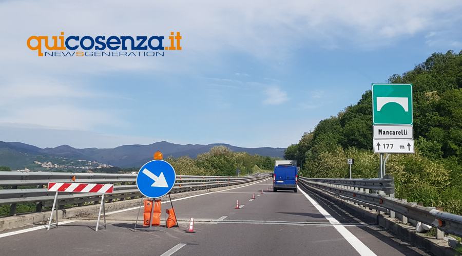 Autostrada A2 deviazioni lavori direzione Rogliano