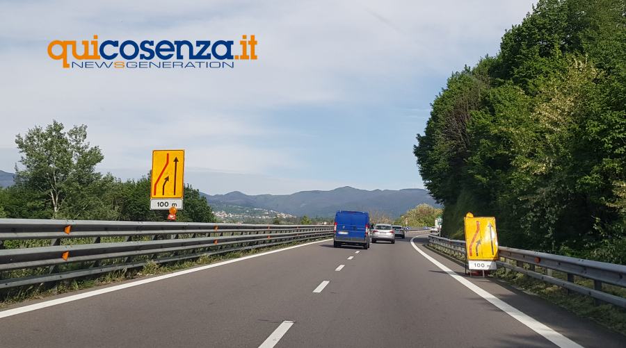 Autostrada A2 lavori in coeso direzione Rogliano 1