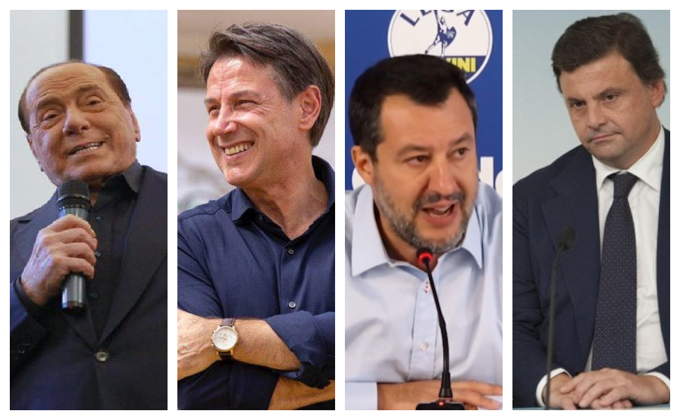 Berlusconi Conte Salvini e Calenda