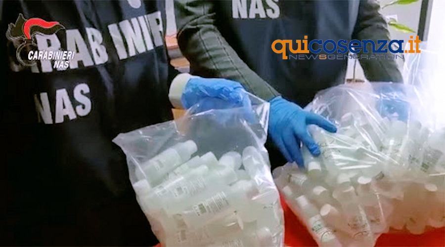 Gel antibatterici in commercio senza autorizzazione, 3 imprenditori denunciati 51 Carabinieri nas 14