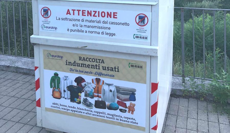 Morano, raccolta indumenti e accessori: implementata la rete di conferimento 53 Contenitore abiti usati morano 01