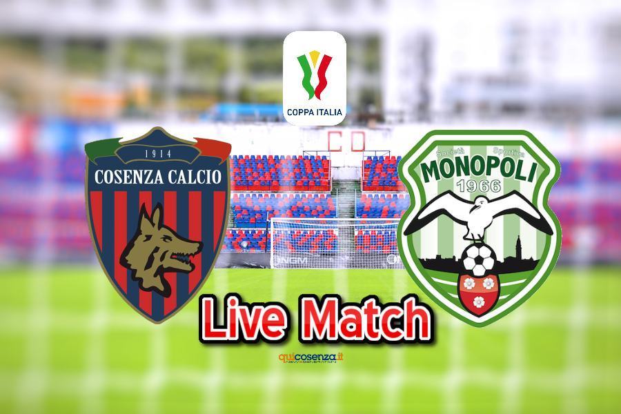 (Coppa Italia - Diretta) Cosenza - Monopoli 2-1 Finale di gara, rossoblu al 4' turno 70 Cosenza Monopoli Coppa Italia