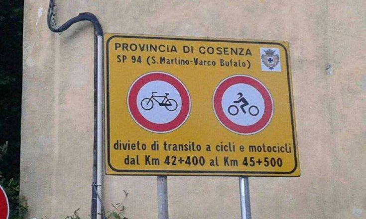 Divieto cicli e motoclicli mongrassano