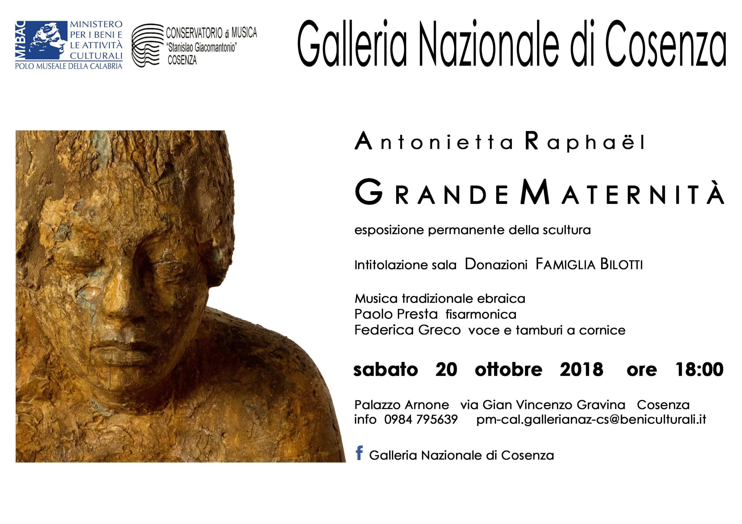 Cosenza riceve oggi la preziosa scultura della Grande Maternità 59 INVITO scaled