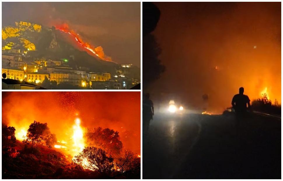 Notte di fuoco nel cosentino. Fiamme ad Amantea e Acri, chiusa la Statale 660 51 Incendio Acri e Amantea