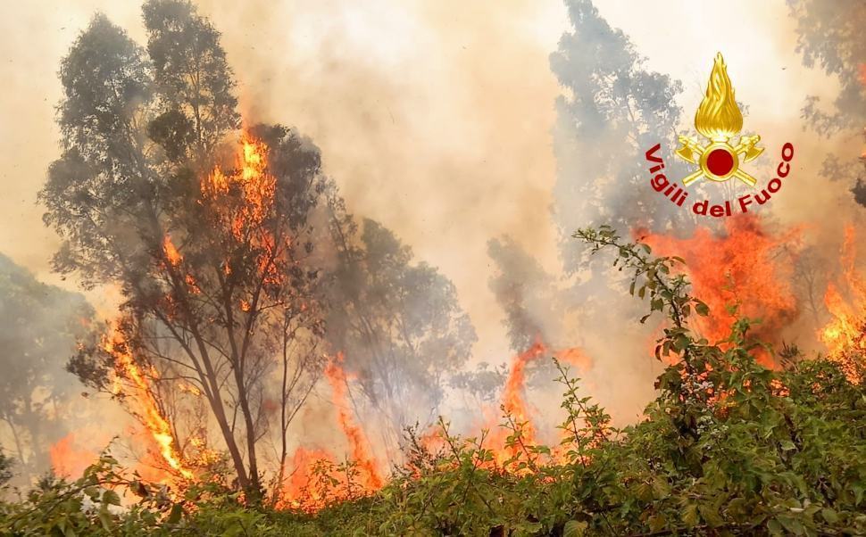 Castrovillari: fiamme vicino alla carreggiata, chiuso un tratto della A2 51 Incendio Statale 18 01