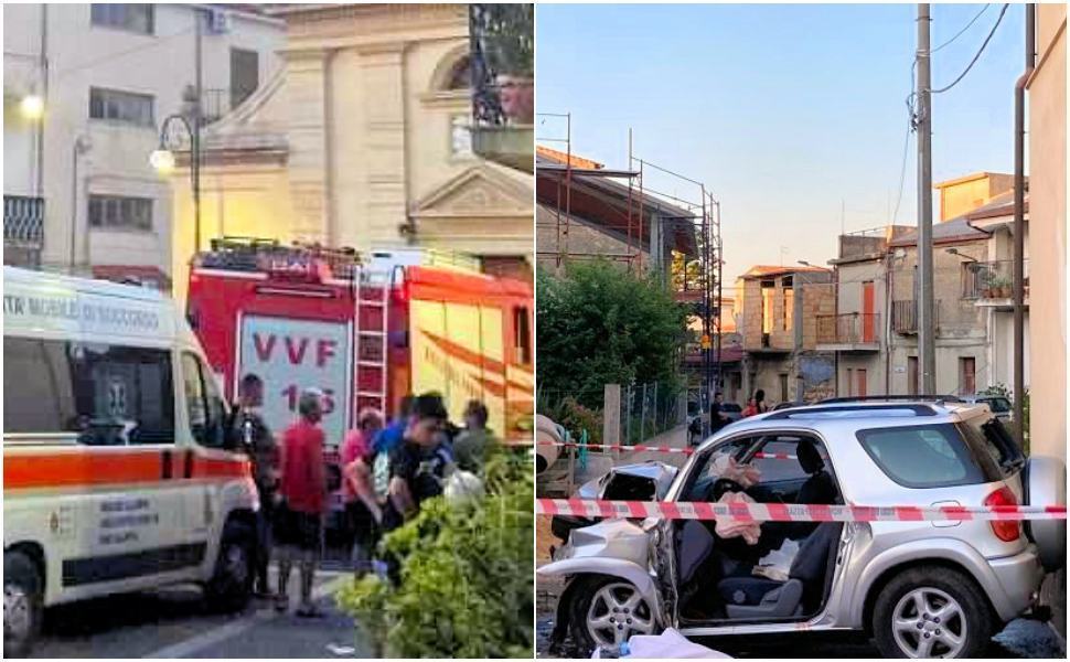 L'auto si schianta contro il muro di una chiesa. Muoiono marito e moglie 51 Incidente Chiesa cessaniti