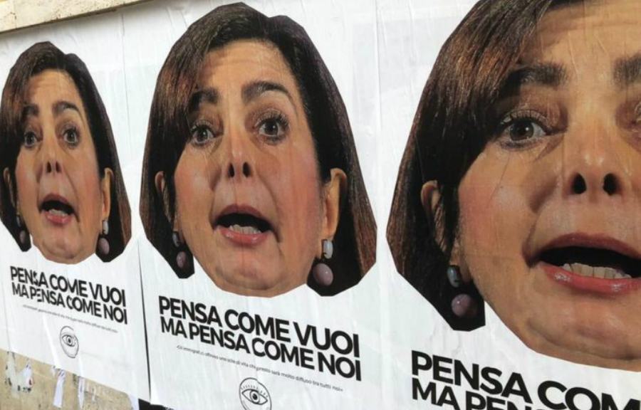 Manifesti contro Laura Boldrini, Puccio (PD): "iniziativa di una gravità senza precedenti" 51 Manifesti boldrini Reggio