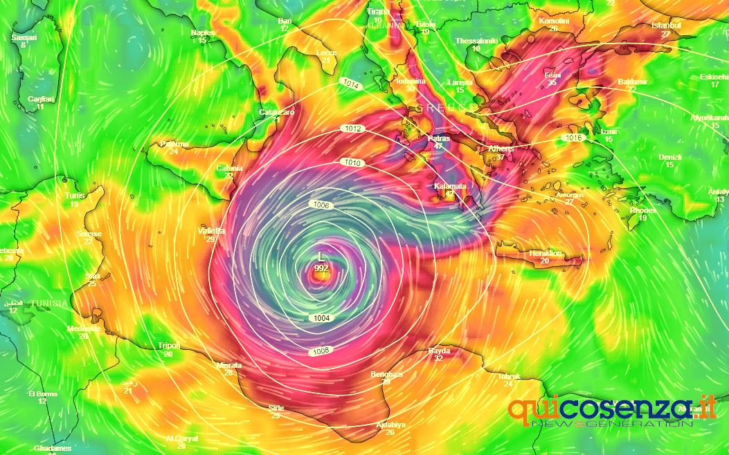 Violento ciclone mediterraneo sullo Ionio con venti a 160 Km/h. Ma la Calabria sarà solo lambita 59 Medicane home page