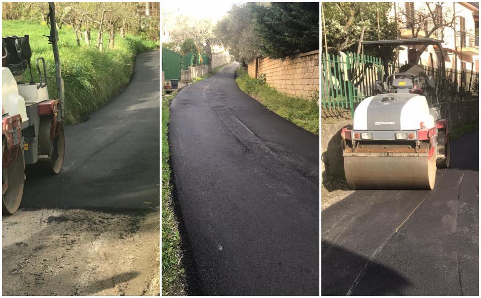 Mendicino, iniziati gli interventi di bitumazione su diverse strade secondarie 51 Mendicino bitumazione ok