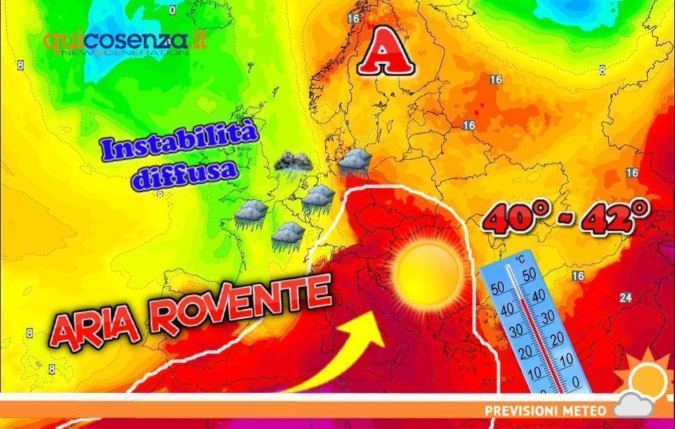 Calabria nella "fornace" africana. E andrà peggio, caldo feroce e picchi fino a 44 gradi 51 Meteo Cosenza caldo giugno 2022 ok