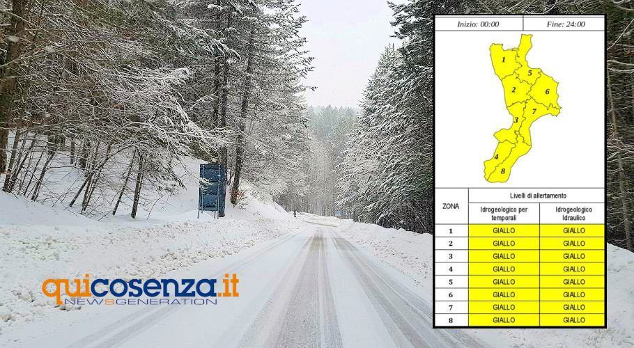Irrompe il gelo dalla Russia. Nel cosentino piogge e neve a quote basse, allerta gialla 51 Meteo allerta neve