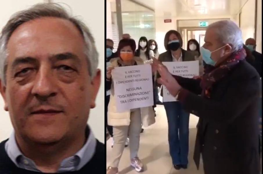 Molinaro Longo protesta dipendenti regione vaccini