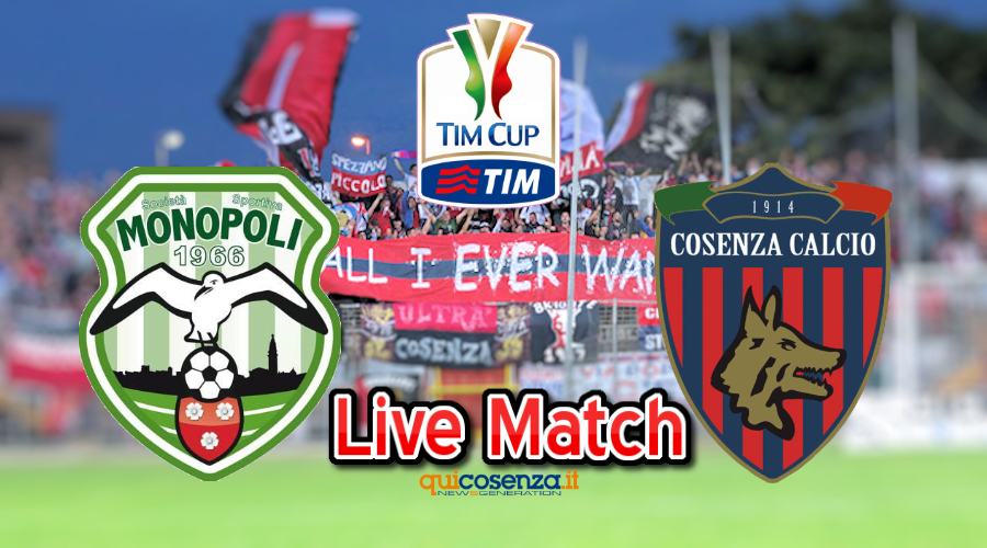 Monopoli Cosenza Tim Cup diretta ok