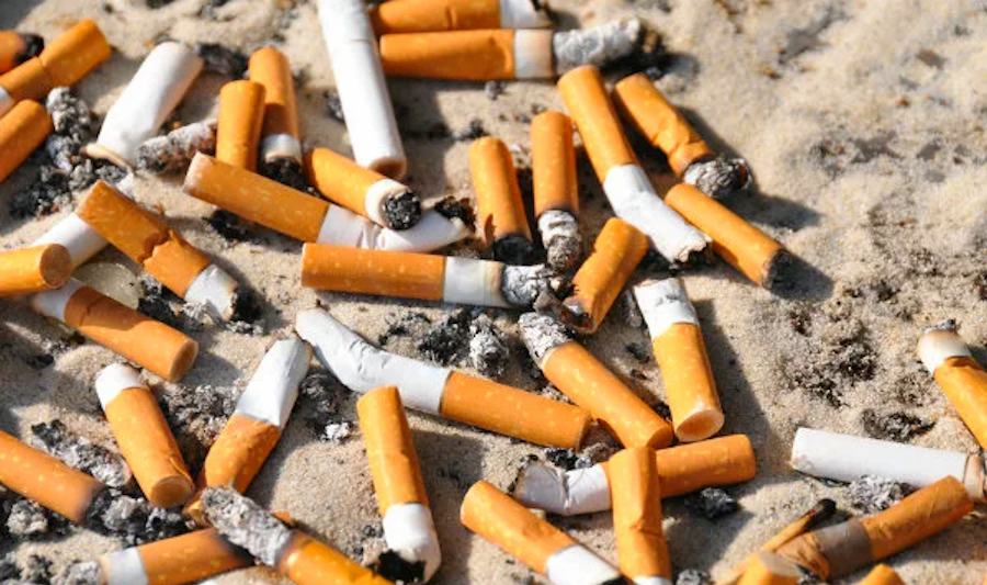 Mozziconi sigaretta spiaggia fumo