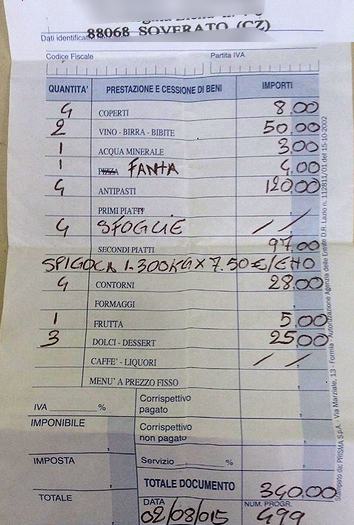 Il ristorante a Soverato con il conto da salasso e senza menu. E scoppia la polemica sul Web 206 Ristorante Soverato CZ