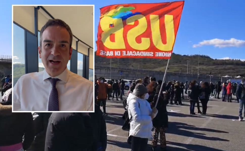 Roberto Occhiuto e protesta cittadella usb