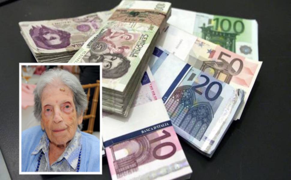 Casali del Manco: a 111 anni trova un buono postale in lire, Poste lo svaluta 51 Signora Morrone soldi euro lire